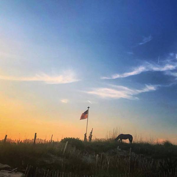 a group of clouds in the sky at sunset